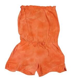 young fabulous and broke womens s Silk Orange Romper tiedye boho festival comfy